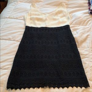 Loft black and ivory cocktail dress